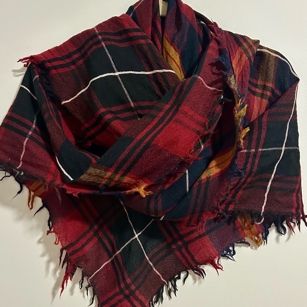 Wilfred Plaid Triangle Scarf - Picture 2 of 4